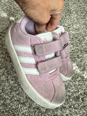 Adidas Pink Suede Velcro Sneakers